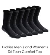 Dickies dri-tech Mens and womens comfort top socks