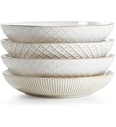 getstar Pasta Bowls, Large Salad Serving Bowls (9.2 inch/42 oz), Ceramic Bowl Plates Set of 4, Fa...