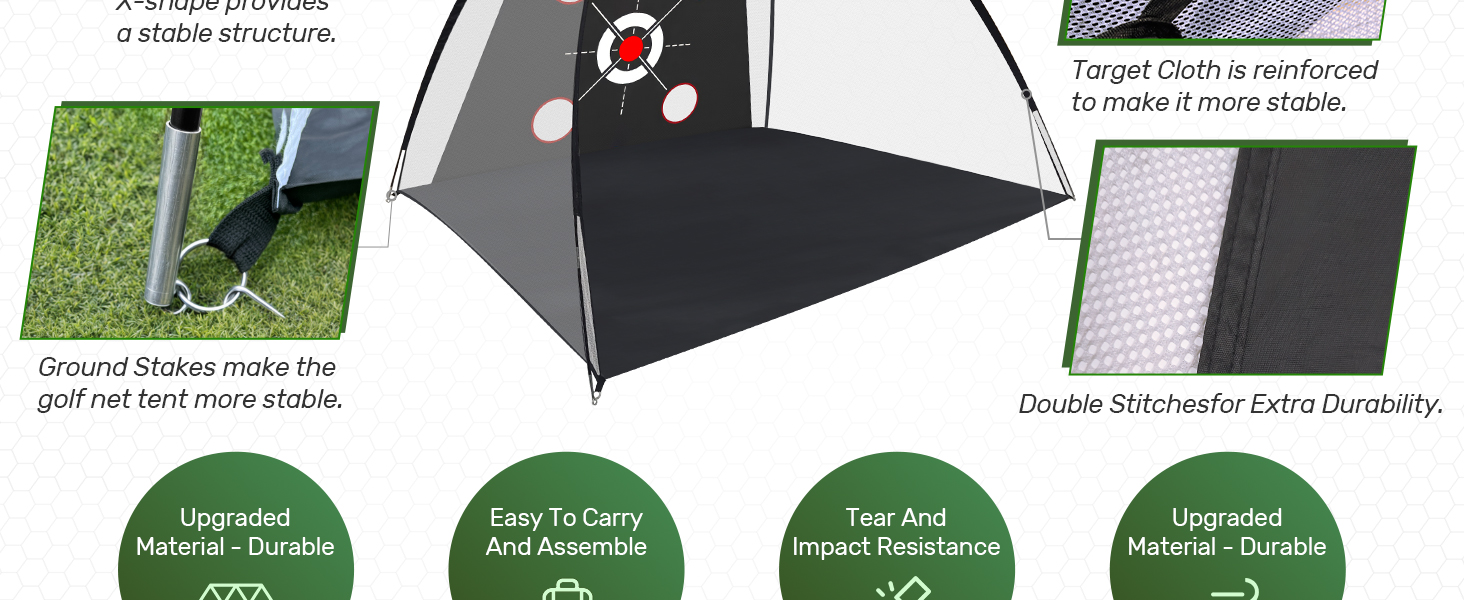 Golf Net, 10x7FT with Golf Practice Mat, Hitting Aid Nets Indoor– Gifts for Men/Dad/Him