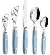 ANNOVA Silverware Set 20 Pieces Stainless Steel Color Handle With Rivet/Retro Flatware - 4 x Dinn...