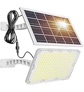 JACKYLED Solar Dusk to Dawn Light Outdoor 1000 Lumens 299 LED Solar Security Lights with Extensio...