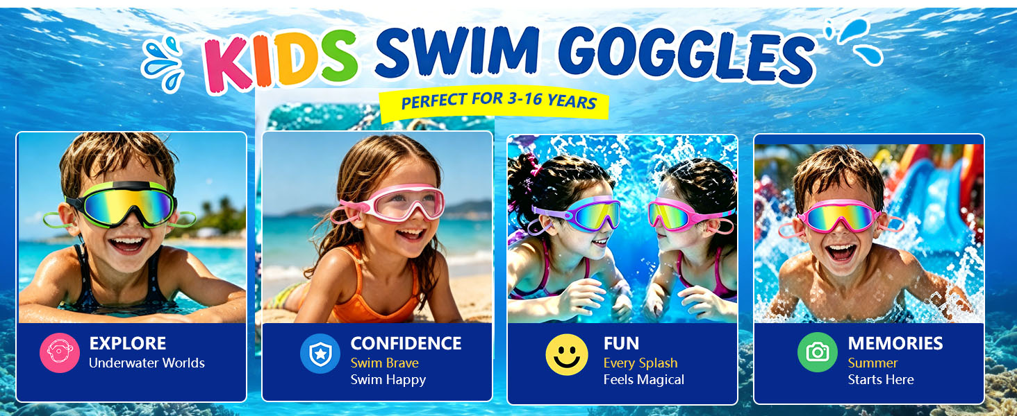 kids swim goggles,swimming goggles,swim goggles,anti fog swim leakproof swim goggles,youth swim