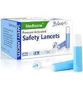 Medhome Safety Lancets, Pressure-Activated,single use,for comfortable blood testing.28G Needle,1....