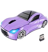 Car Mouse Wireless Cool Sport Car Shaped Computer Mice with LED Headlight USB Receiver 1600 DPI 3...