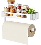 Paper Towel Holder Wall Mount for Kitchen, Paper Towel Holder with Shelf for Bathroom, RV Paper T...