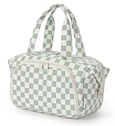Narwey Travel Toiletry Bag, Large Wide-open Travel Bag for Traveling Women, Checkered Cosmetic Ma...