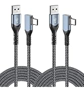 USB C Cable 10ft, OKRAY 2-Pack USB-A to USB-C 90 Degree Right Angle L Shape Type C Fast Charging ...