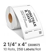 Spartan Industrial - Replacement for DYMO 30857 (10 Rolls, 5500 Labels) 2 1/4" x 4" Direct Therma...
