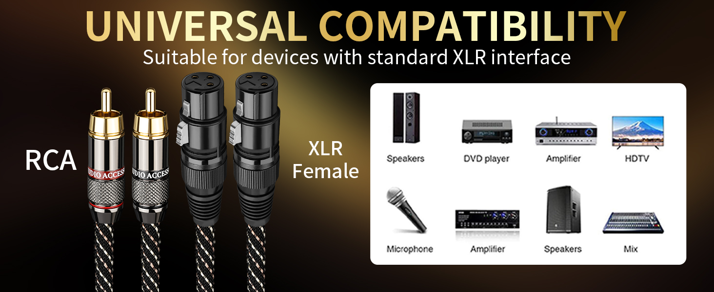 XLR Female to RCA Male A+ 5