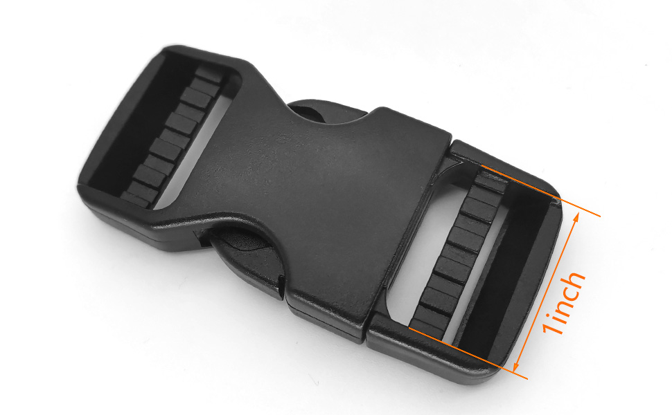 Quick Side Release Buckle 1" Wide 2 Pack Dual Adjustable Clips Snaps Plastic Replacementlars
