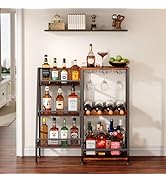 Versatile Liquor Stand for Home Bar, Wine Rack Freestanding Floor, Mini Bar Table for Liquor Whis...