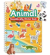 Jelly Sticker Book for Kids, Reusable and Waterproof, Animals Theme, Toddler Activity Book, Stock...