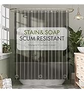Bathway Shower Curtain Liner, Clear Shower Curtain Liner 72x72 PEVA Waterproof Shower Curtain Lin...