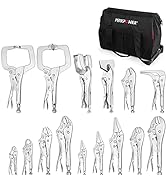 MAXPOWER 15-pieces Locking Pliers with C-clamps Set, Long Nose Pliers, Pinch Off Pliers, Sheet Me...