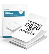 TYPONOS D820 Thermal Printer Paper 8.5 x 11 Inch, Continuous Folding Thermal Paper, US Letter Siz...