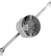 Round PVC Electrical Box with Adjustable Bar, for New Work, Bar Adjusts from 16 to 24 Inches, Gre...