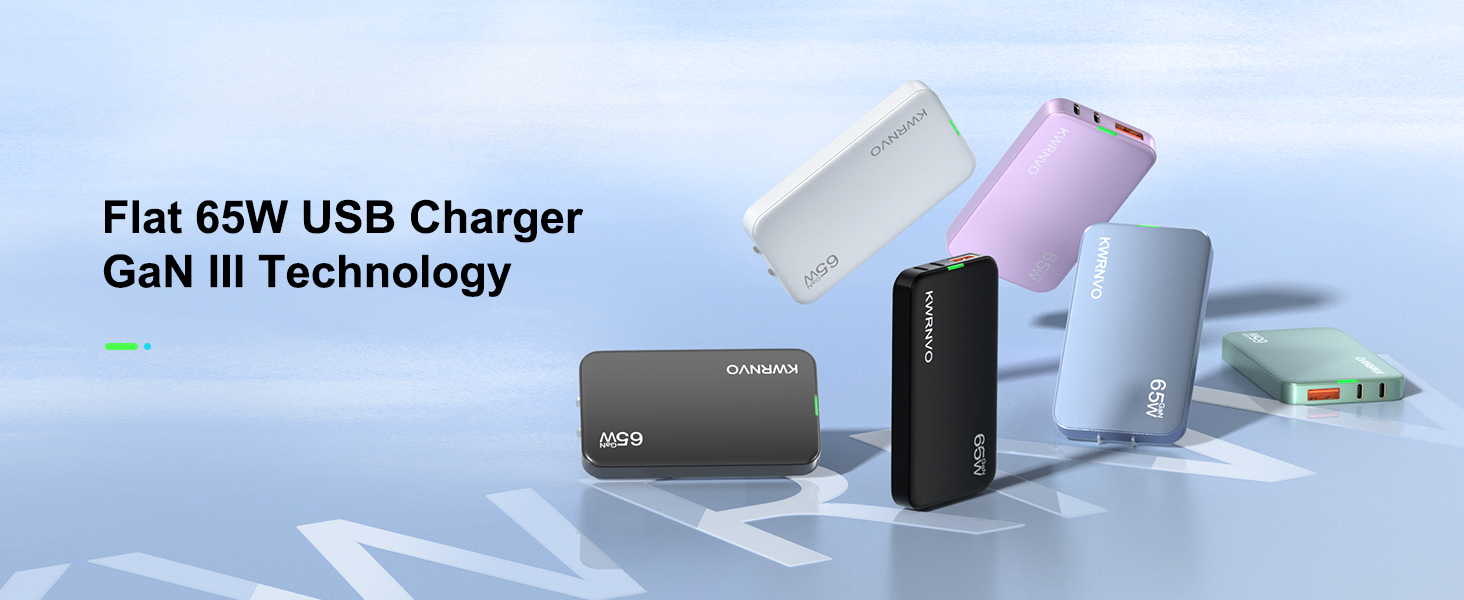 KWRNVO 65W Flat USB C Charger