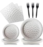 96 Pcs Golf Party Supplies Bundle Paper Plates Napkins Disposable Golf Ball Sports Party Birthday...
