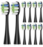 Proflex Replacement Brush Heads 10 Pack Compatible with AquaSonic Black Series, Vibe Series, Blac...