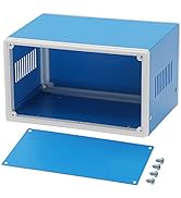 Zulkit Electronic Enclosures Blue Metal Enclosure Project Case DIY Box Junction Case Enclosure Pr...