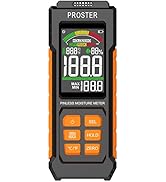 Proster Pinless Moisture Meter with Alarm - Non-Destructive Wood Moisture Tester for Walls, Floor...