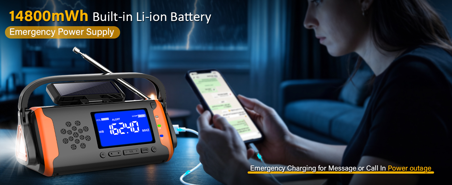 Battery powered weather radio