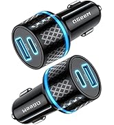 QGeeM USB C Car Charger Adapter, 91W USB C Fast Charging Cigarette Lighter Car USB Charger with P...