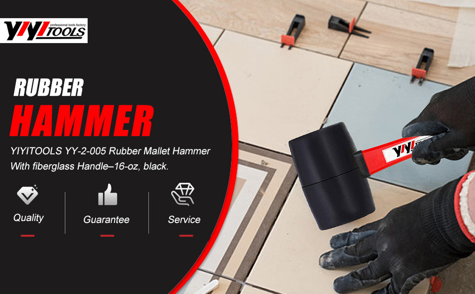 16oz balck rubber mallet hammer