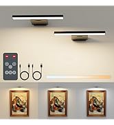 Kitloo Picture Lights for Wall, 6000mAh Rechargeable Battery Powered, Remote Control Wall Sconces...