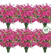 Besteek 24 Bundles Artificial Flowers for Outdoors Fake Silk Flowers UV Resistant Faux Plants Euc...