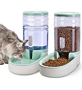 Kacoomi Automatic Dog Cat Feeder and Water Dispenser Gravity Food Feeder and Waterer Set with Pet...