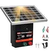 30 Miles Solar Electric Fence Charger, 1 Joule Portable Solar Fence Charger, Solar Electric Fence...