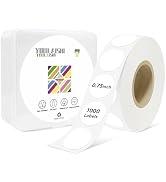 YOULAISHI 3/4 Inch Circle Dot Stickers 1000PCS White Blank Color Coding Thermal Labels Dots Writa...