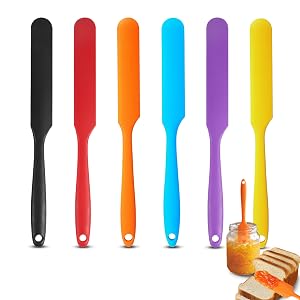 silicone jar spatula, skinny spatula, long handle spatula