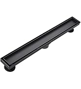 AVSIILE Linear Shower Floor Drain, Black 24 Inch 304 Stainless Steel Bathroom Drains Kit, Rectang...