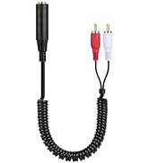 ELNONE 0.8M/2.6FT 6.35mm to 2RCA Audio Adapter,1/4 inch 6.35mm TRS Female to 2 RCA Male Audio Spe...