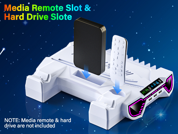 ps5 stand with controller charger and cooling fan