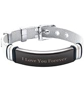 Zirloy Bracelets for Men, 316L Stainless Steel Adjustable Men's Bracelet, Personalized Bracelet G...