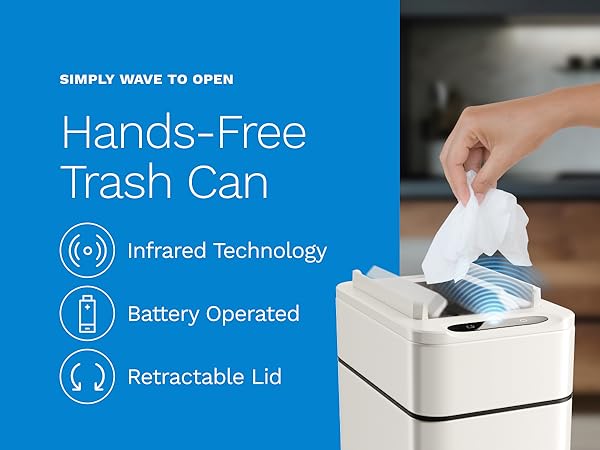 hands-free trash can