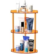 Sezanrpt 3 Tier Countertop Corner Organizer Shelf 7x7x15.7 Inch, Orange Countertop Acrylic Bathro...