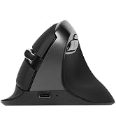 DeLUX Wireless Vertical Mouse, Small Silent Ergonomic Mouse with BT 5.2 and USB Receiver, 6 Butto...