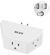 BEVA Multi Plug Outlet Extender, 3 Prong Plug Extender with 3 AC Outlets, Compact Multi Plug Wall...