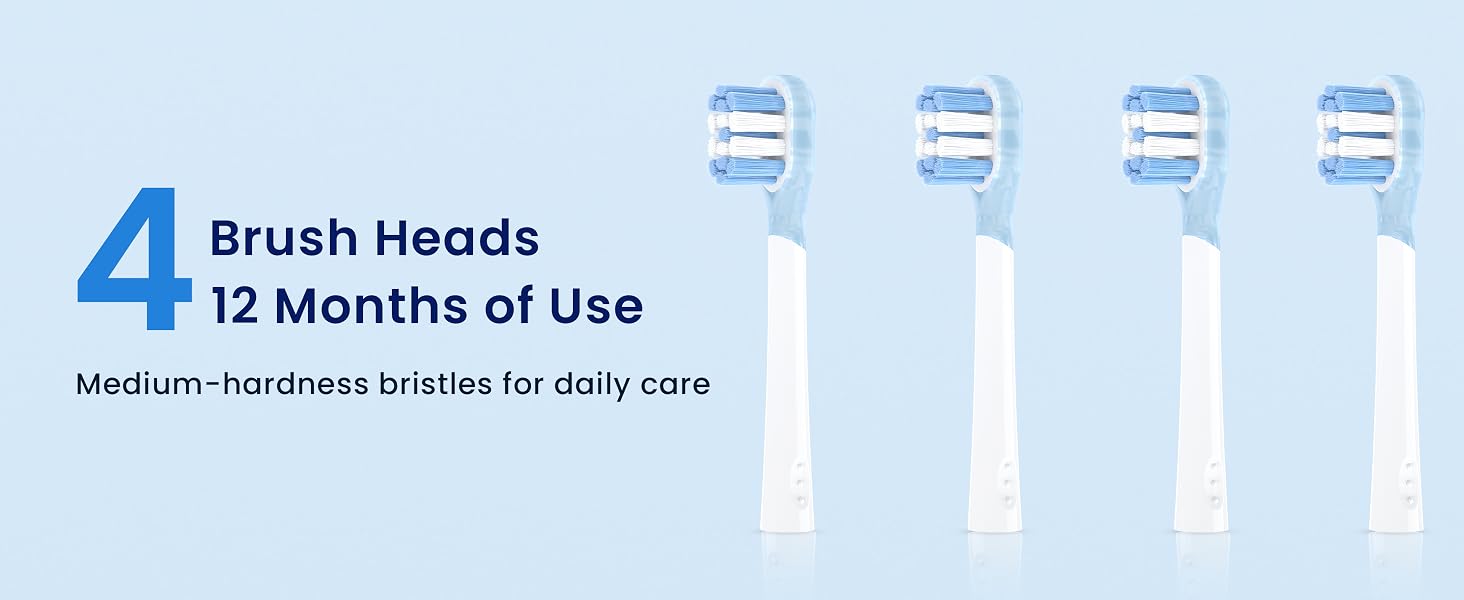 Four brush heads