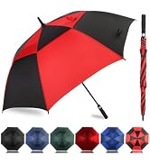 LLanxiry Extra Large Golf Umbrella, Windproof & Heavy Duty, Double Canopy Vented Automatic Open U...