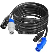 SMALL-EYE 5 Pin DMX & Power Con Combo Link Cable 5 ft – 14AWG Power Control DMX Male to Female Co...