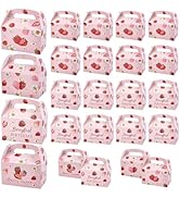 HOBBIESAY 12Pcs Sweet Strawberry Gift Box Strawberry Birthday Party Favor Berry Gift Candy Box Su...