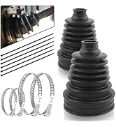 2PCS CV Boot with 4 Stainless Steel Clamps & 6 Cable Ties,Waterproof & Dustproof CV Axle Boot Rep...