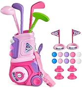 PJG Toddler Golf Set, Plastic Kids Golf Clubs Ages 1 2 3 4 5 Years Old with 4 Golf Clubs and 10 B...