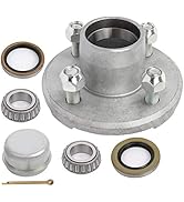 ECCPP Boat Trailer Hub Kit 4 Bolt 1 L44643 Silver Tapered Spindle Galvanized 2,000 Lbs Axle Kit