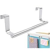 Mziart Modern Towel Bar with Hooks for Bathroom and Kitchen, Brushed Stainless Steel Towel Hanger...